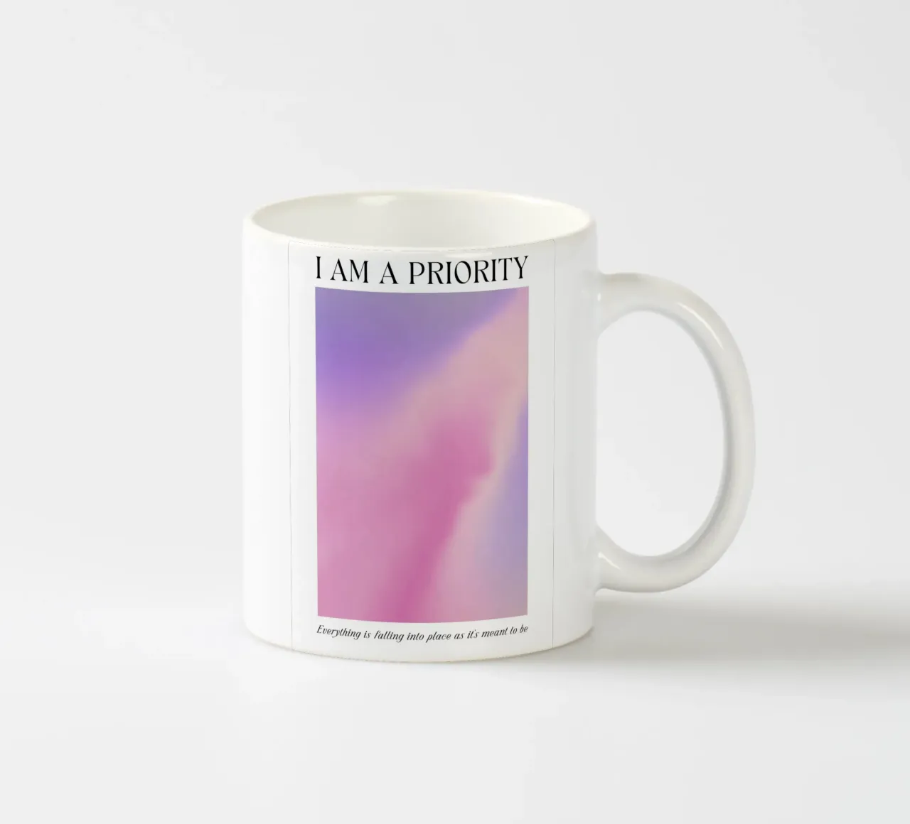 I Am A Priority Aura Gradient Print - Arte dell'amore per sé stessi tazza in ceramica da homdeco