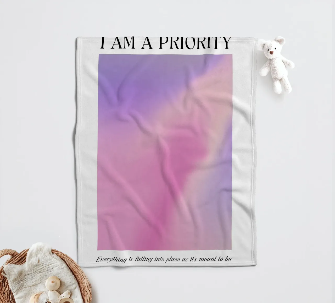 I Am A Priority Aura Gradient Print - Arte dell'amore per sé stessi coperta in pile da homdeco