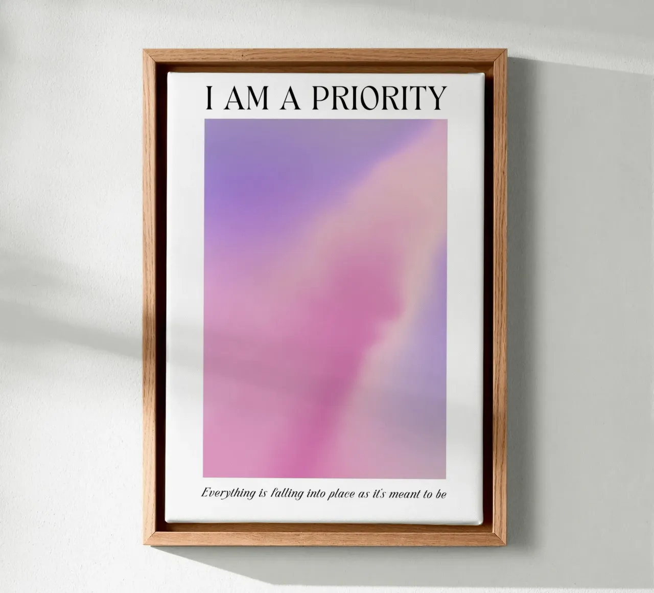 I Am A Priority Aura Kleurverloop Print - Zelf Liefde Kunst canvas van homdeco