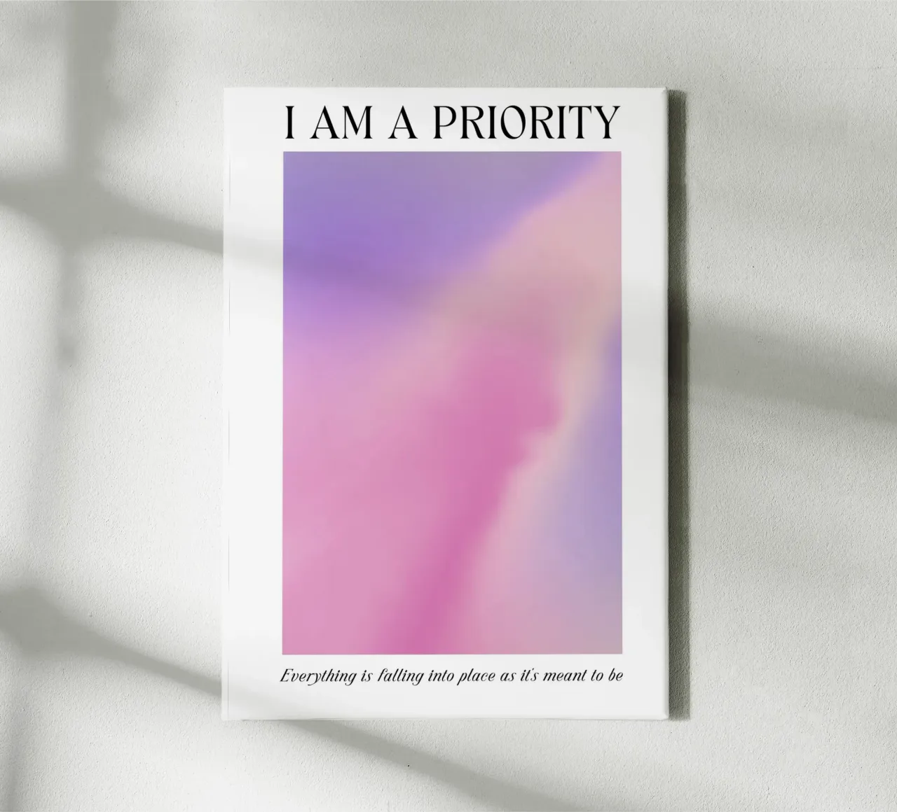 I Am A Priority Aura Kleurverloop Print - Zelf Liefde Kunst canvas van homdeco
