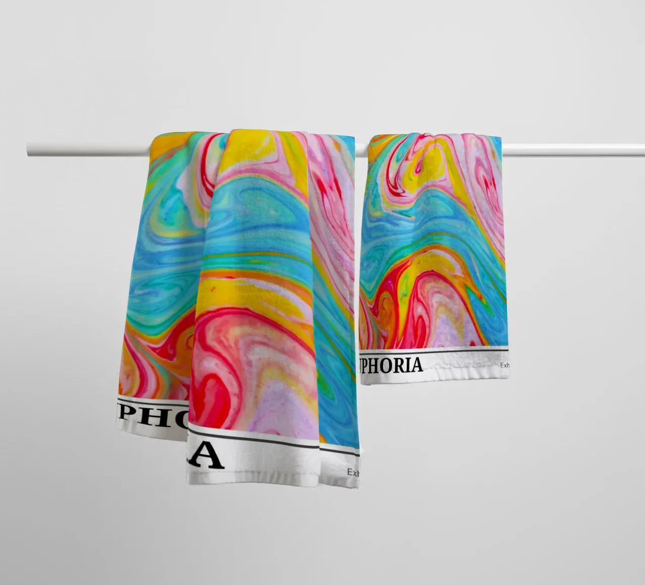 Euphoria Marble Swirl 1970s Retro Gallery Print towel by homdeco