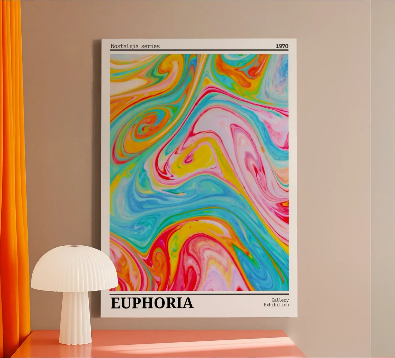 Euphoria Marble Swirl 1970s Retro Gallery Print canvas by homdeco