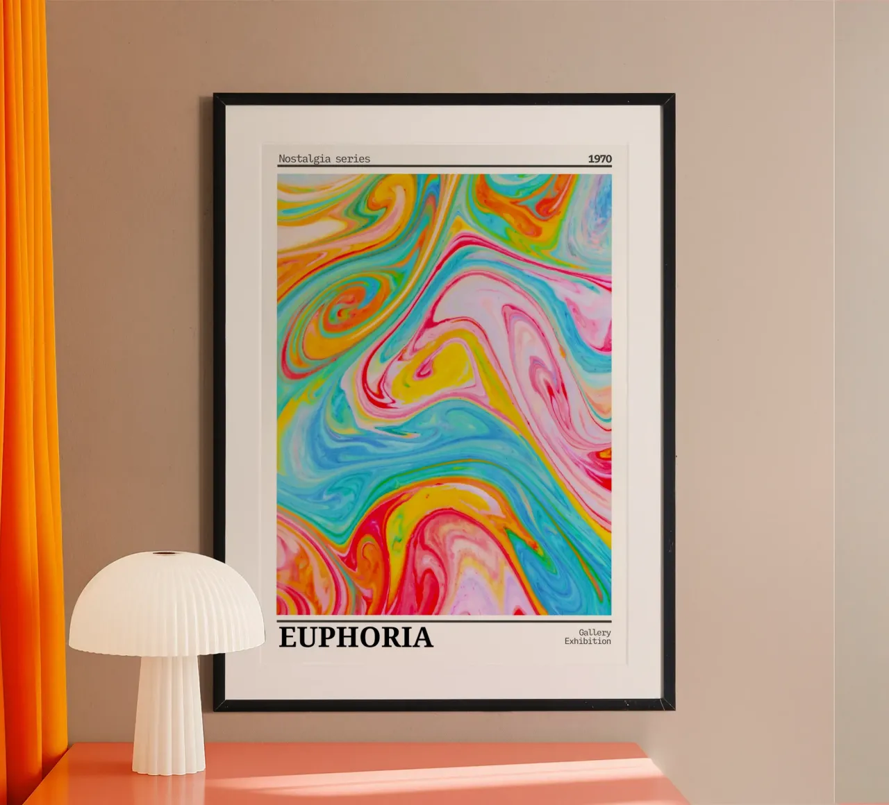 Euphoria Marble Swirl 1970s Retro Gallery Print hahnemühle by homdeco