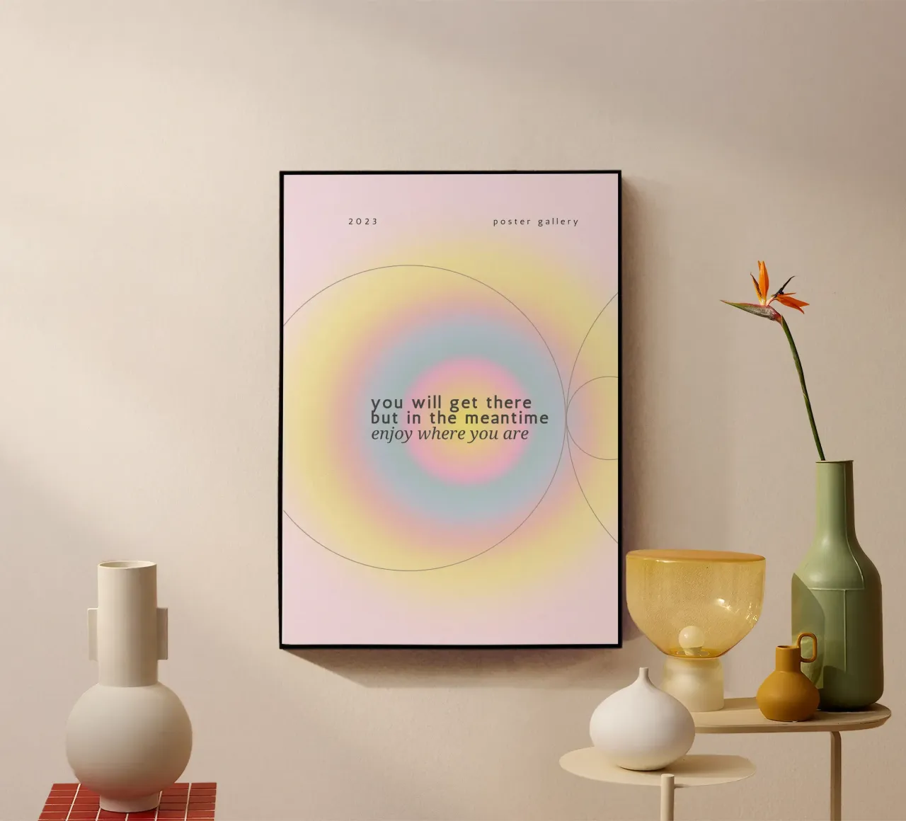 Stampa poster "You Will Get There" Aura Gradient plexiglass da homdeco