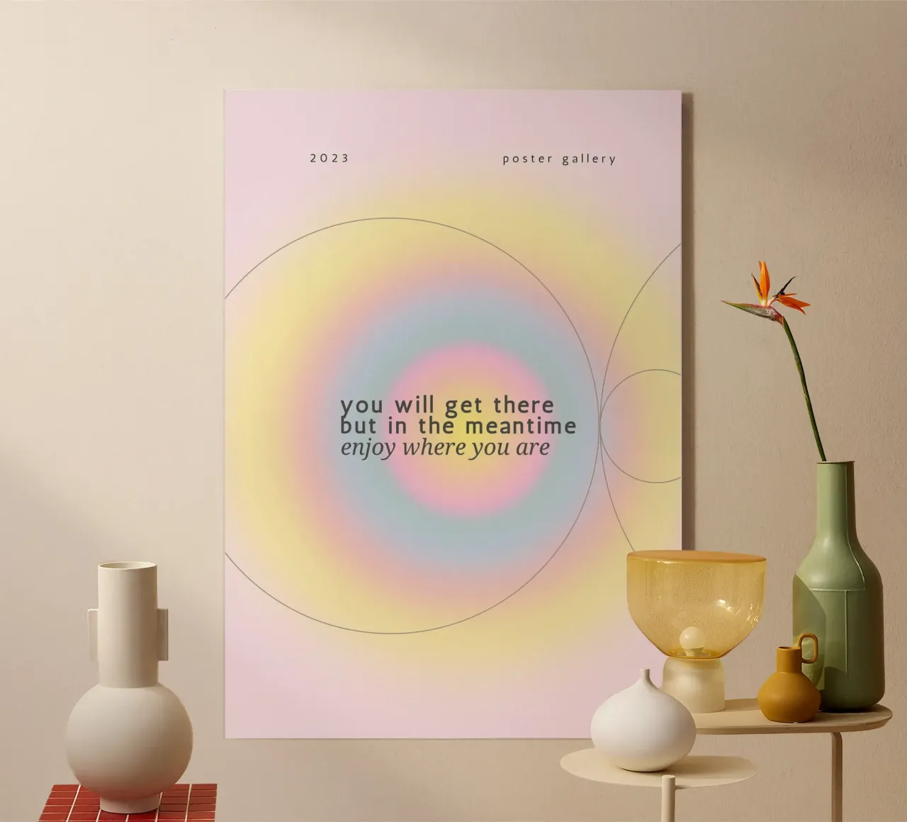 You Will Get There Aura Gradient Poster Print metacrilato de homdeco
