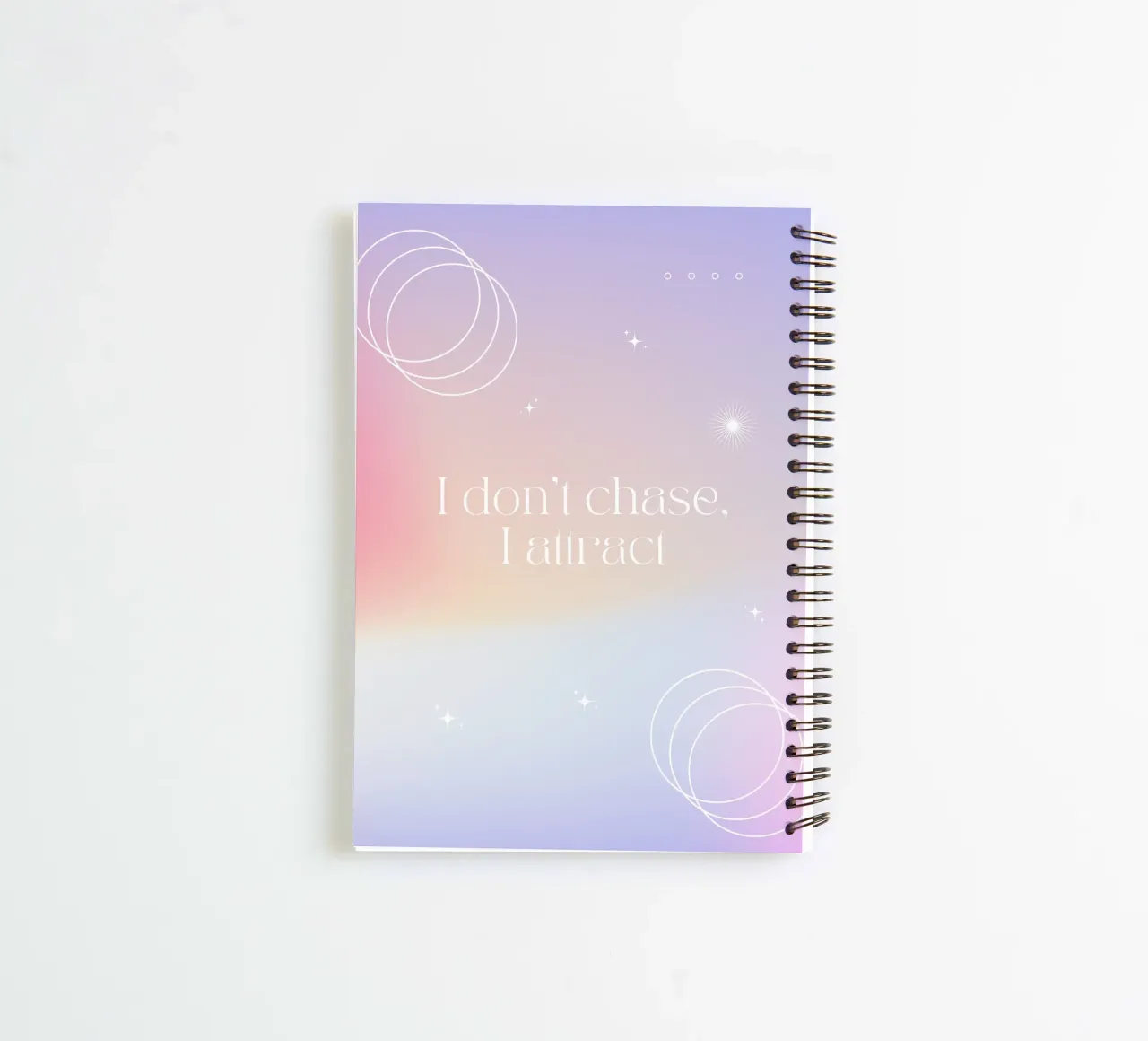 I Don't Chase I Attract - Aura Manifestation Print spiral notebook by homdeco