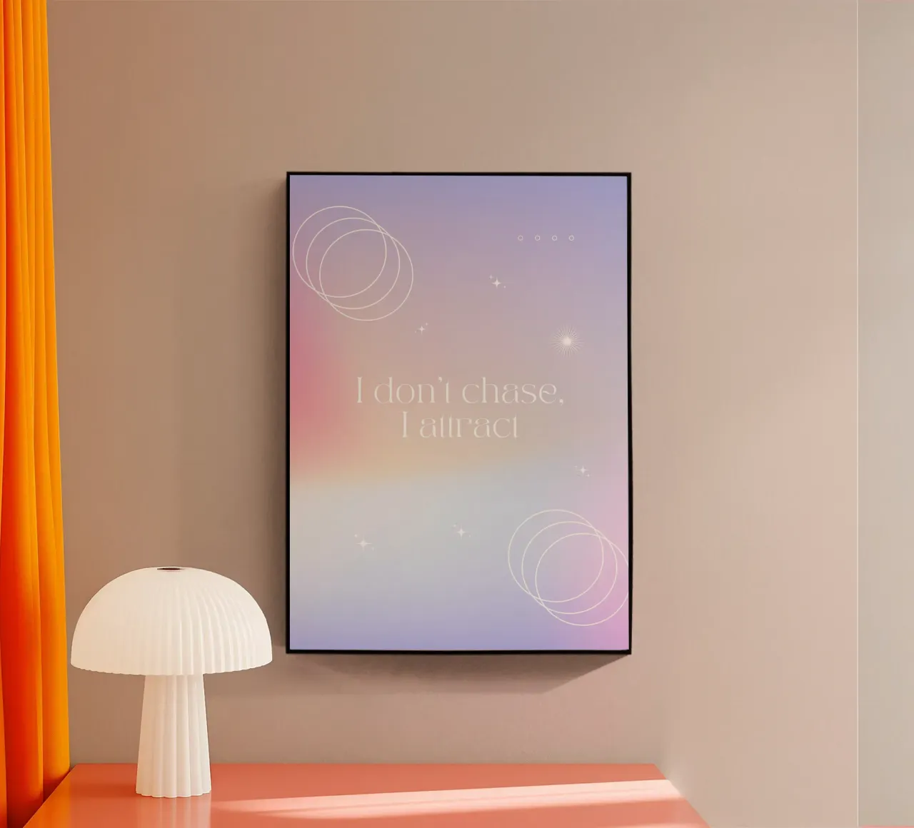 Io non inseguo, io attraggo - Stampa di manifestazione dell'aura plexiglass da homdeco