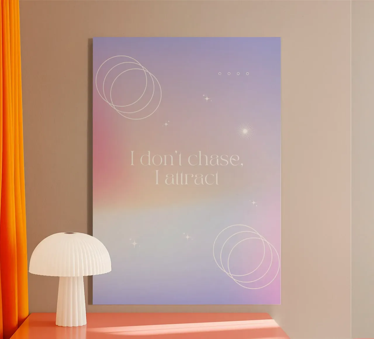 Io non inseguo, io attraggo - Stampa di manifestazione dell'aura plexiglass da homdeco