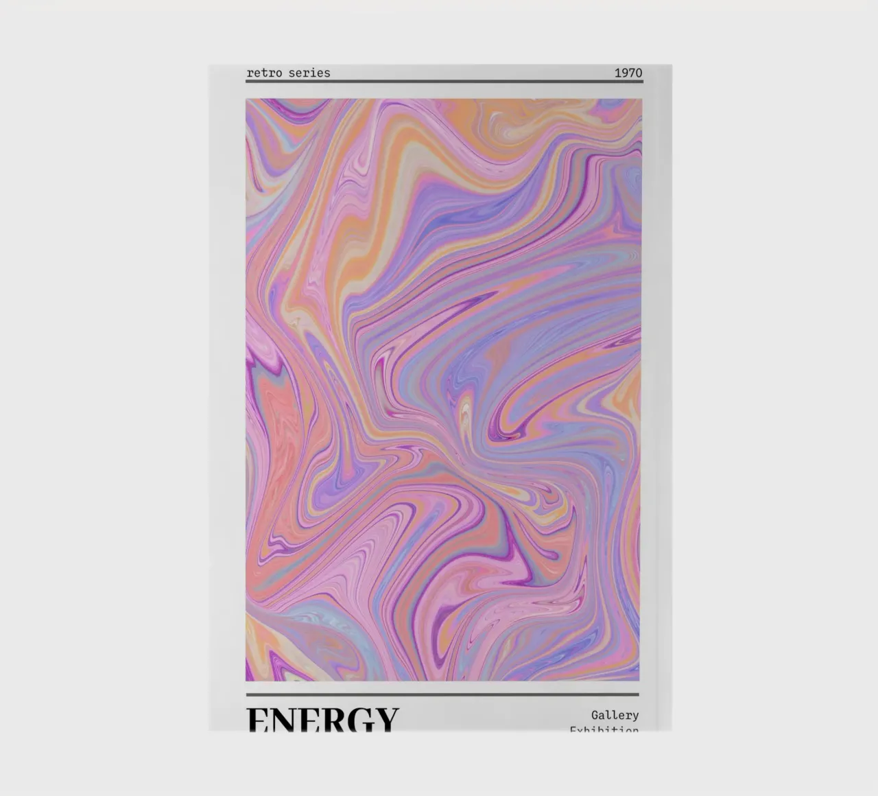 Energy Marble Swirl 1970s Retro Gallery Print notebook by homdeco