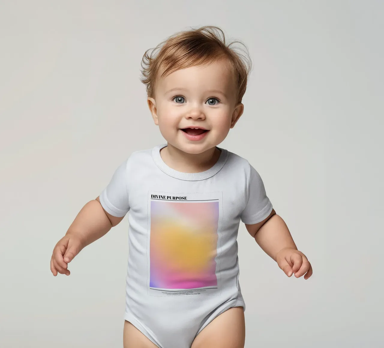 Divine Purpose Aura Gradient Print - Spiritual Path short-sleeve baby romper by homdeco