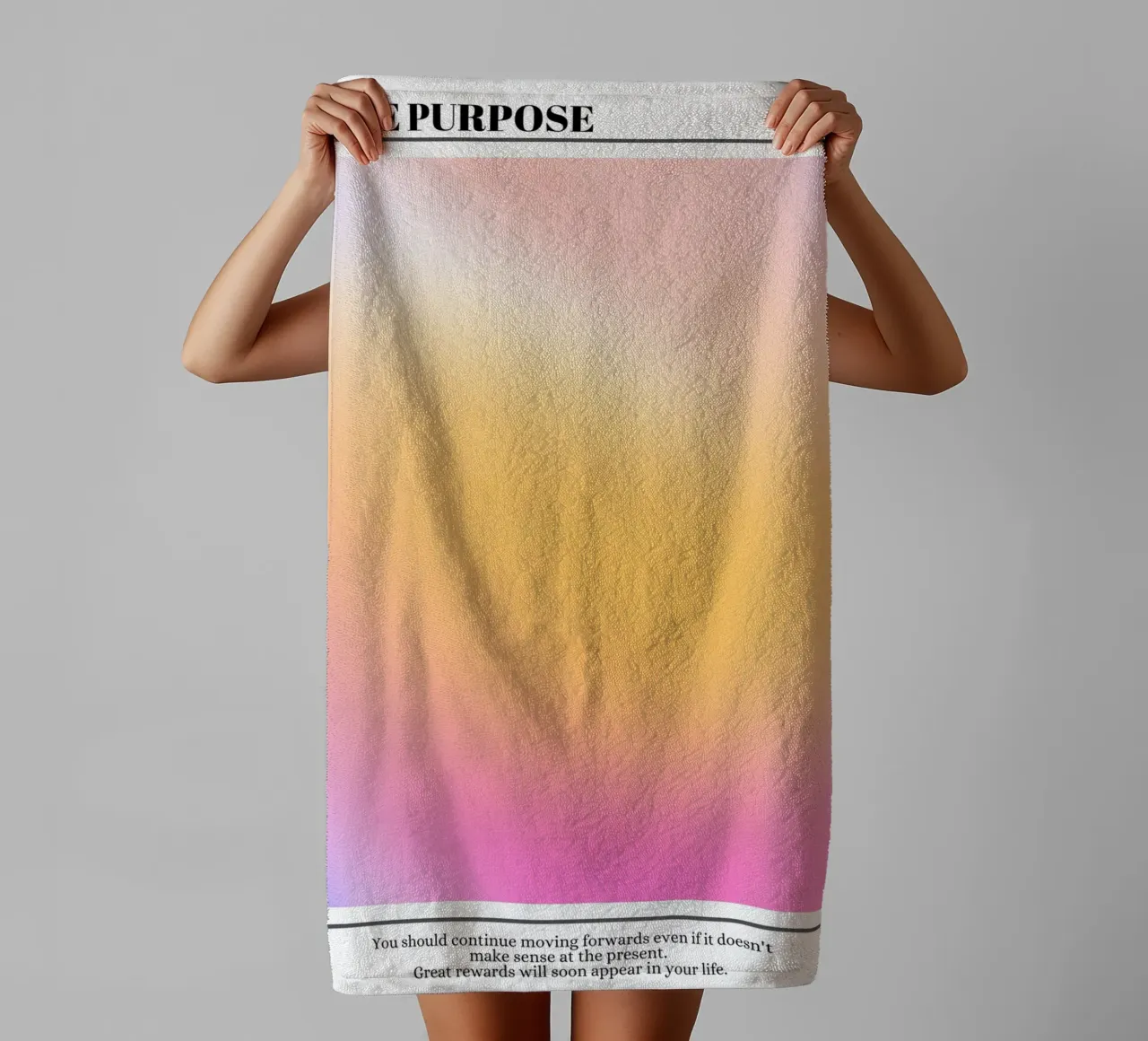 Divine Purpose Aura Gradient Print - Spiritual Path towel by homdeco