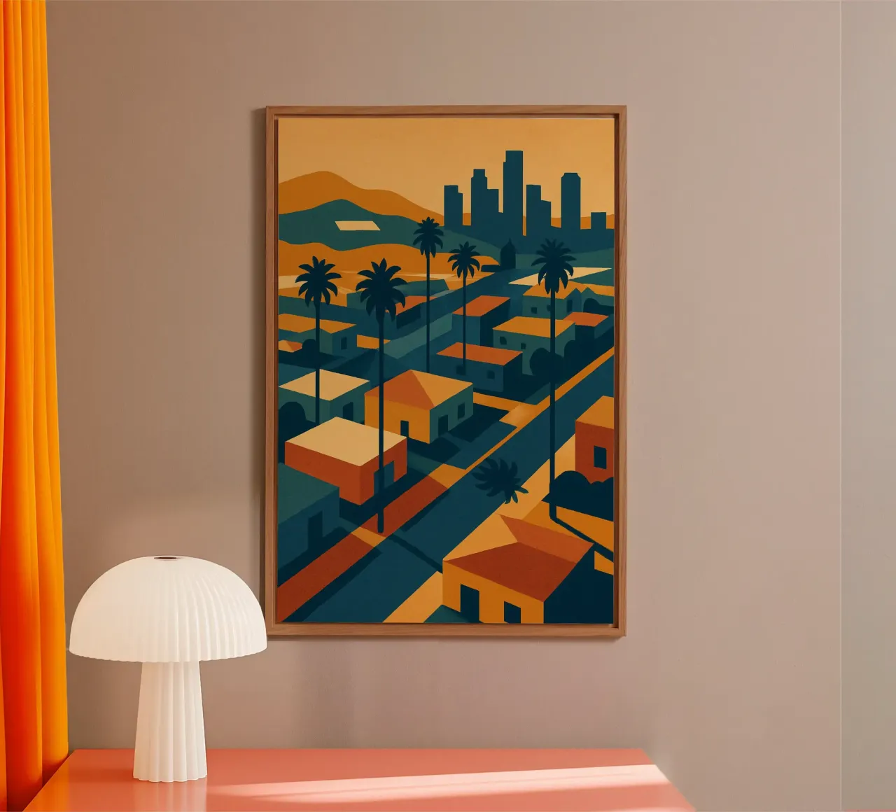Los Angeles retro-pop alluminio dibond da JETLAG | affiches voyage