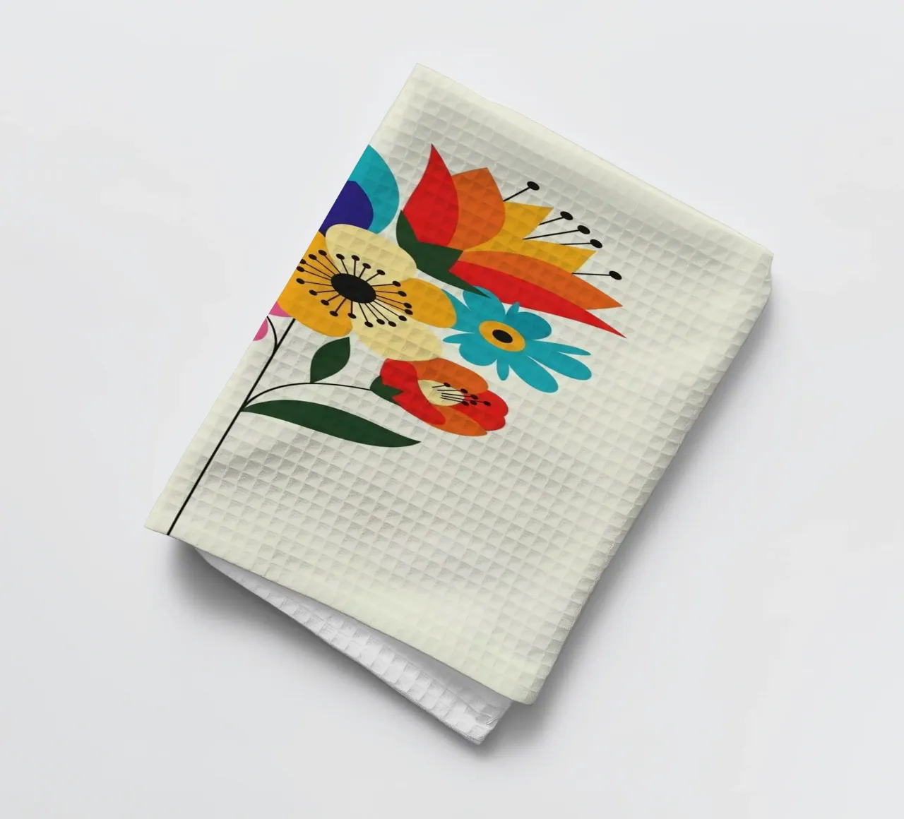 Floral bauhaus #087:  Fiesta Flora tea towel by Zen Design