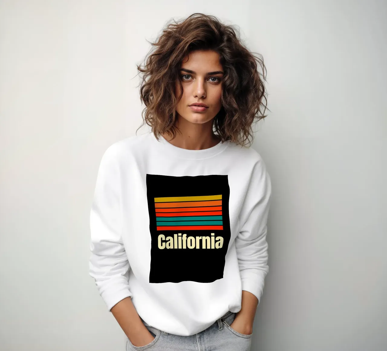 California Retro Stripes felpa da 🥝 KIWI STORE