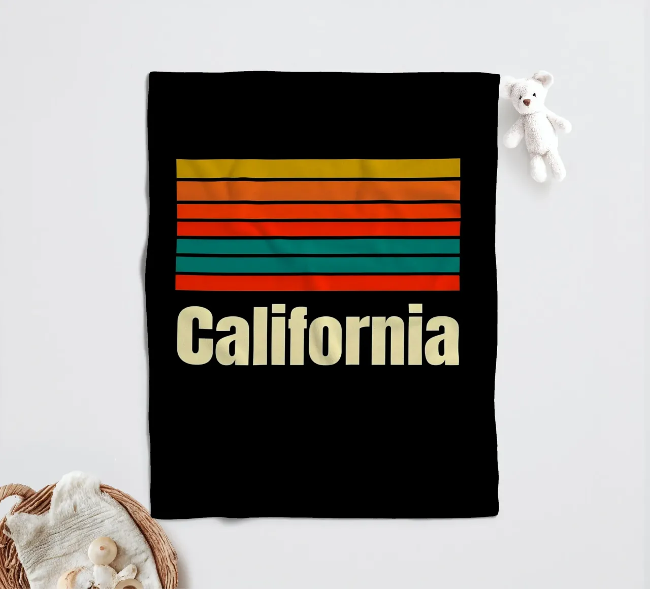 California Retro Stripes coperta in pile da 🥝 KIWI STORE