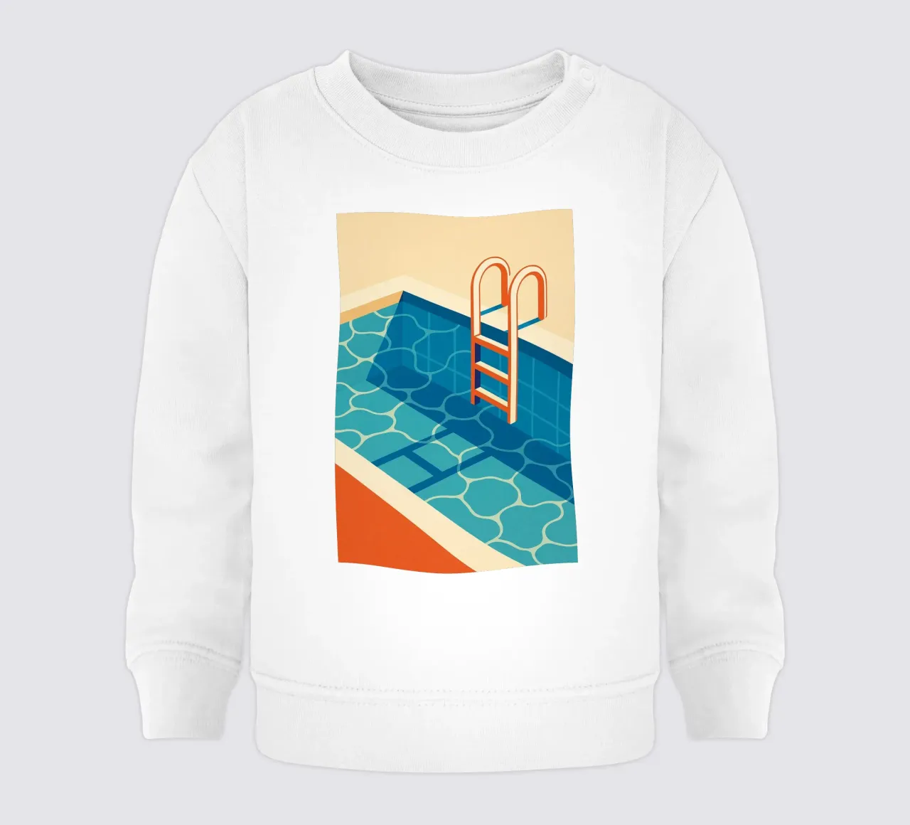 Piscina vuota con trampolino e scala grafica felpa neonato da JETLAG | affiches voyage