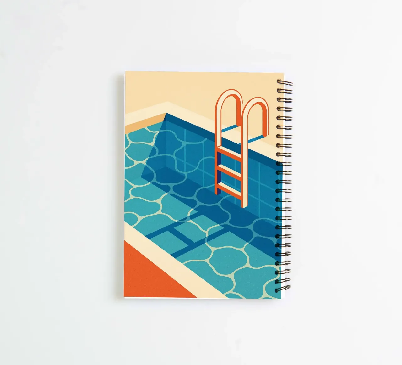 Empty pool with diving board and graphic ladder spiral notebook by JETLAG | affiches voyage