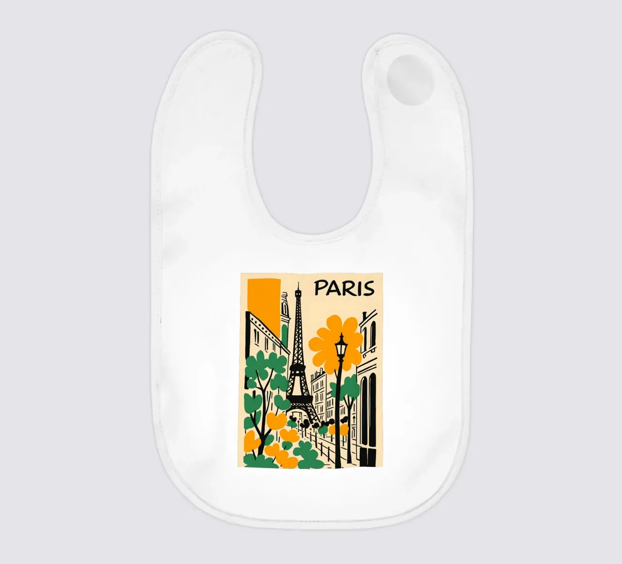 Illustrazione di Parigi con Torre Eiffel bavaglino da 🥝 KIWI STORE