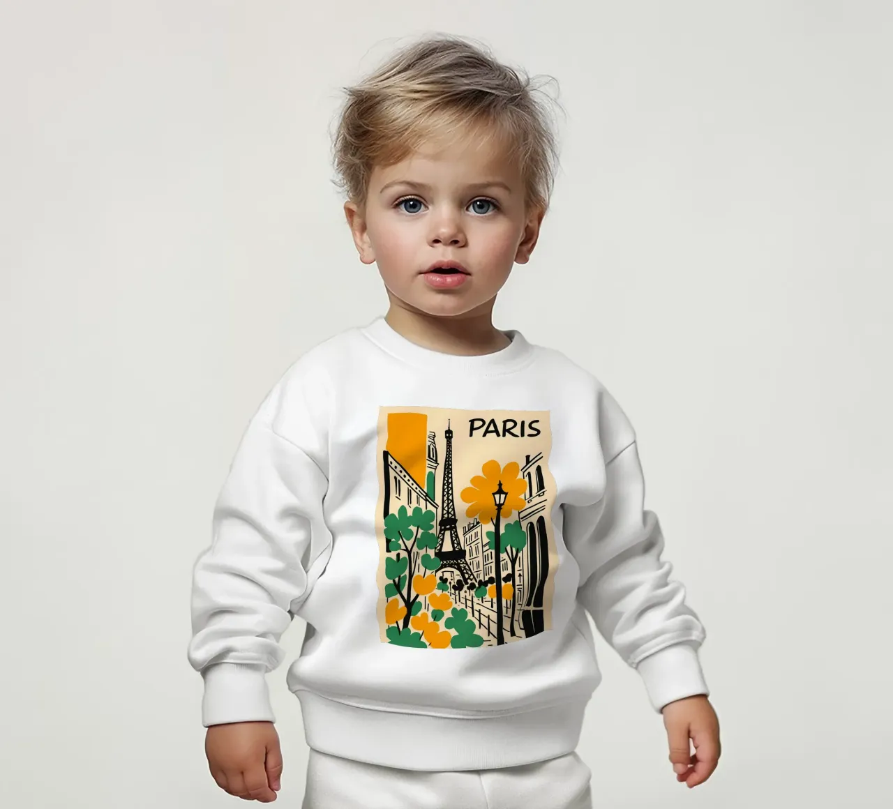 Illustrazione di Parigi con Torre Eiffel felpa neonato da 🥝 KIWI STORE