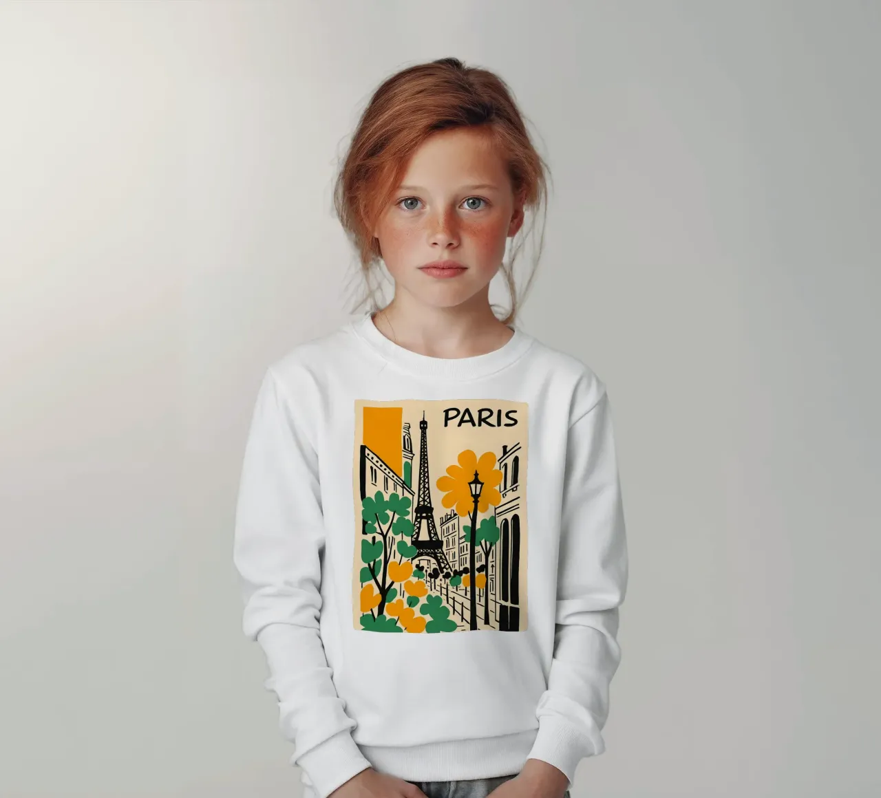 Illustrazione di Parigi con Torre Eiffel felpa bambino da 🥝 KIWI STORE