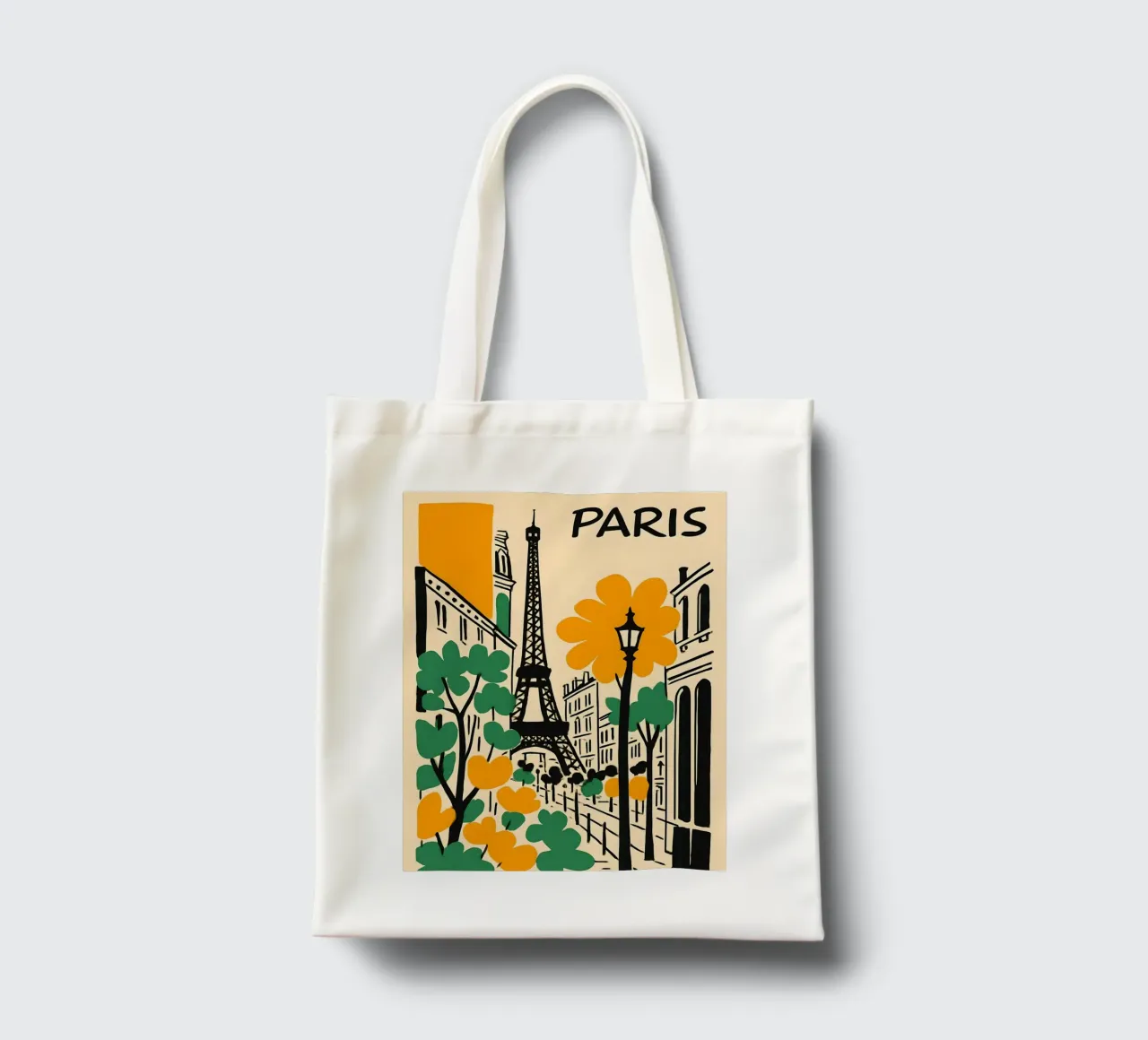 Illustrazione di Parigi con Torre Eiffel borsa in juta da 🥝 KIWI STORE