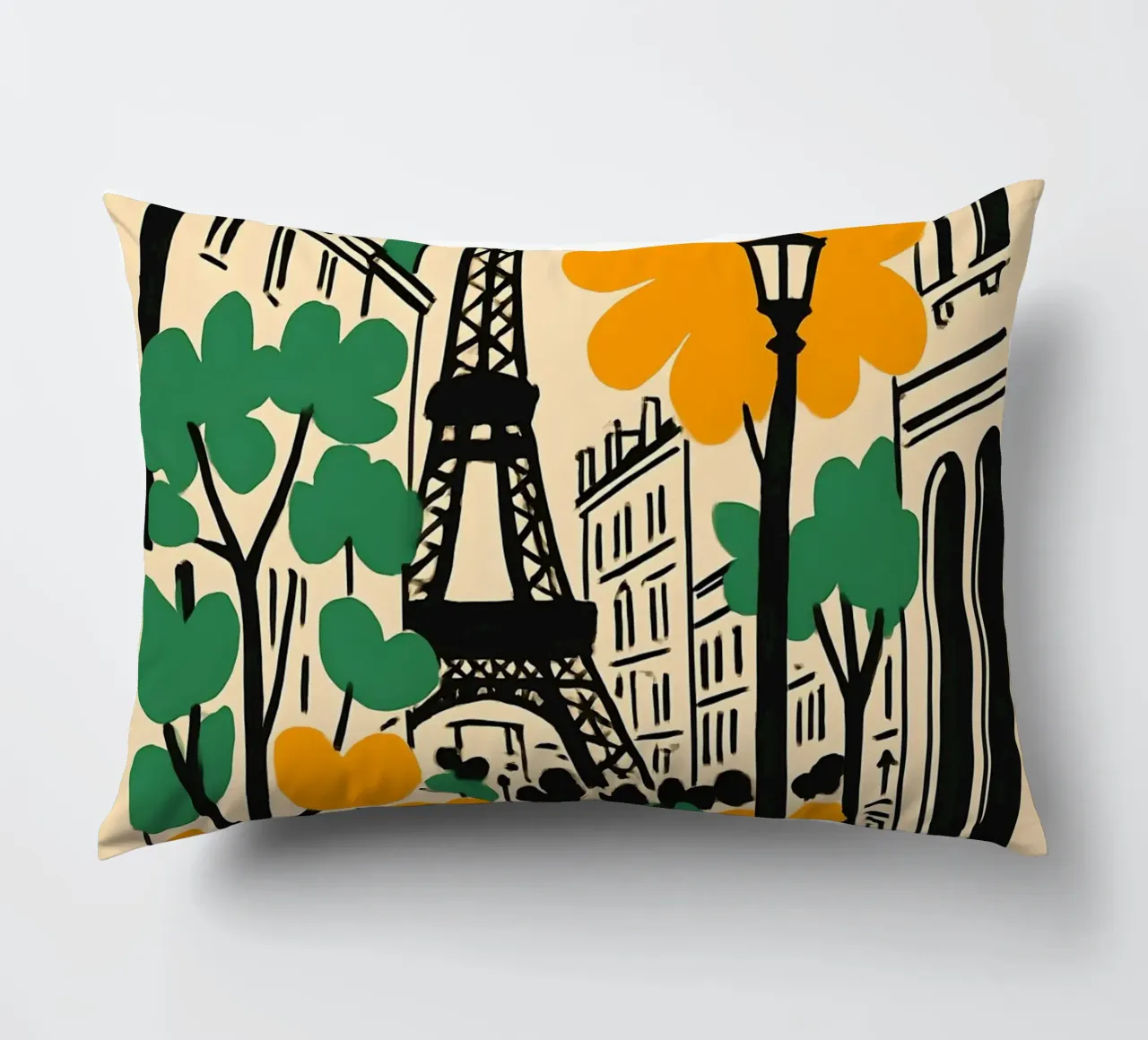 Illustrazione di Parigi con Torre Eiffel cuscino da 🥝 KIWI STORE
