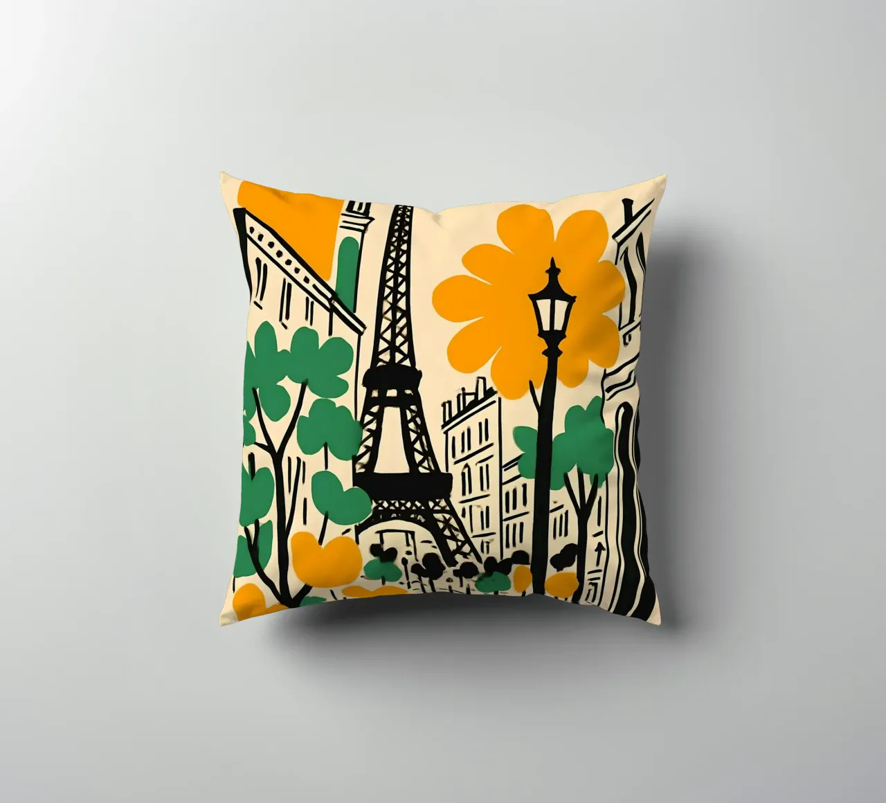 Illustrazione di Parigi con Torre Eiffel cuscino da 🥝 KIWI STORE