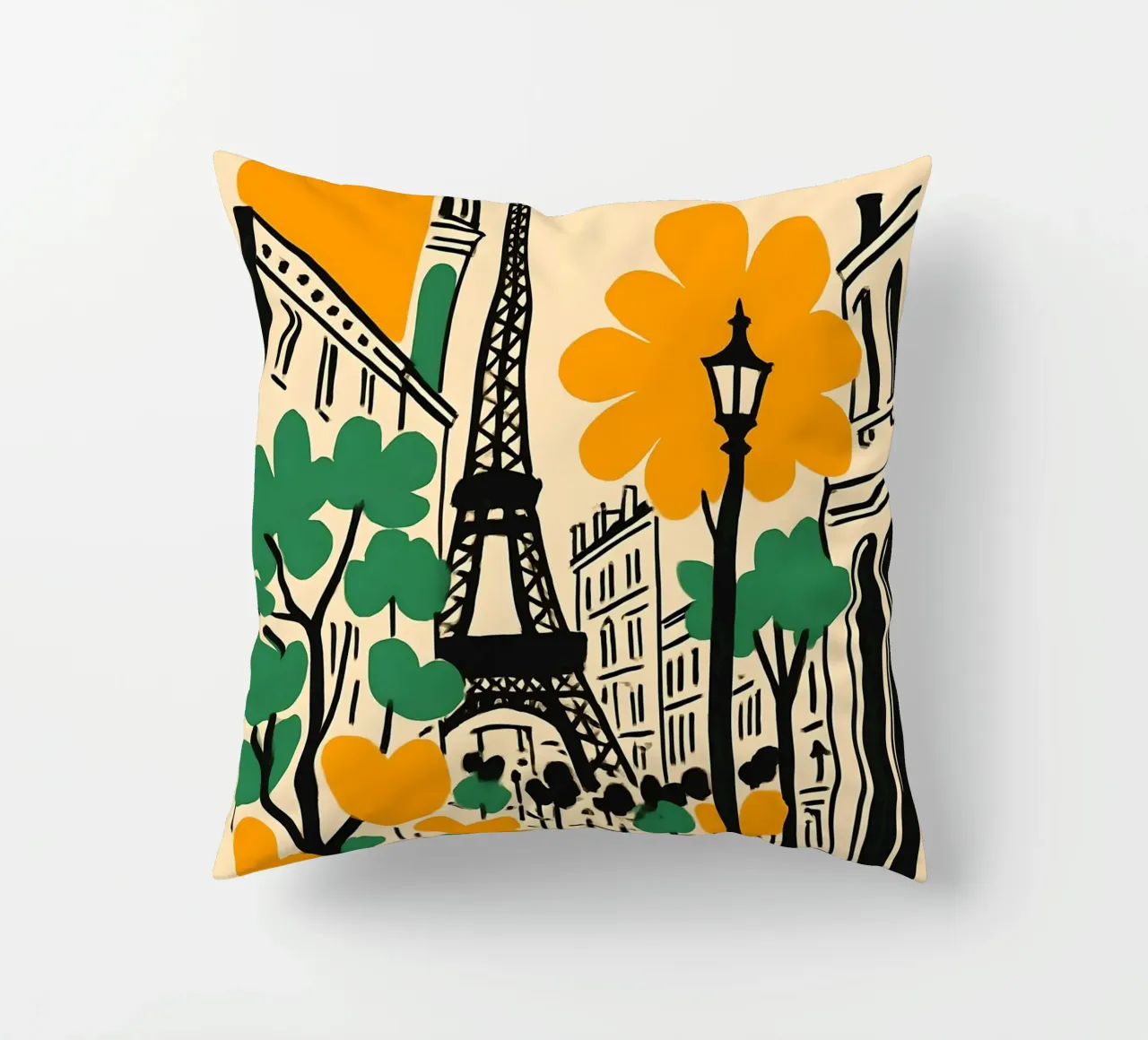 Illustrazione di Parigi con Torre Eiffel cuscino da 🥝 KIWI STORE
