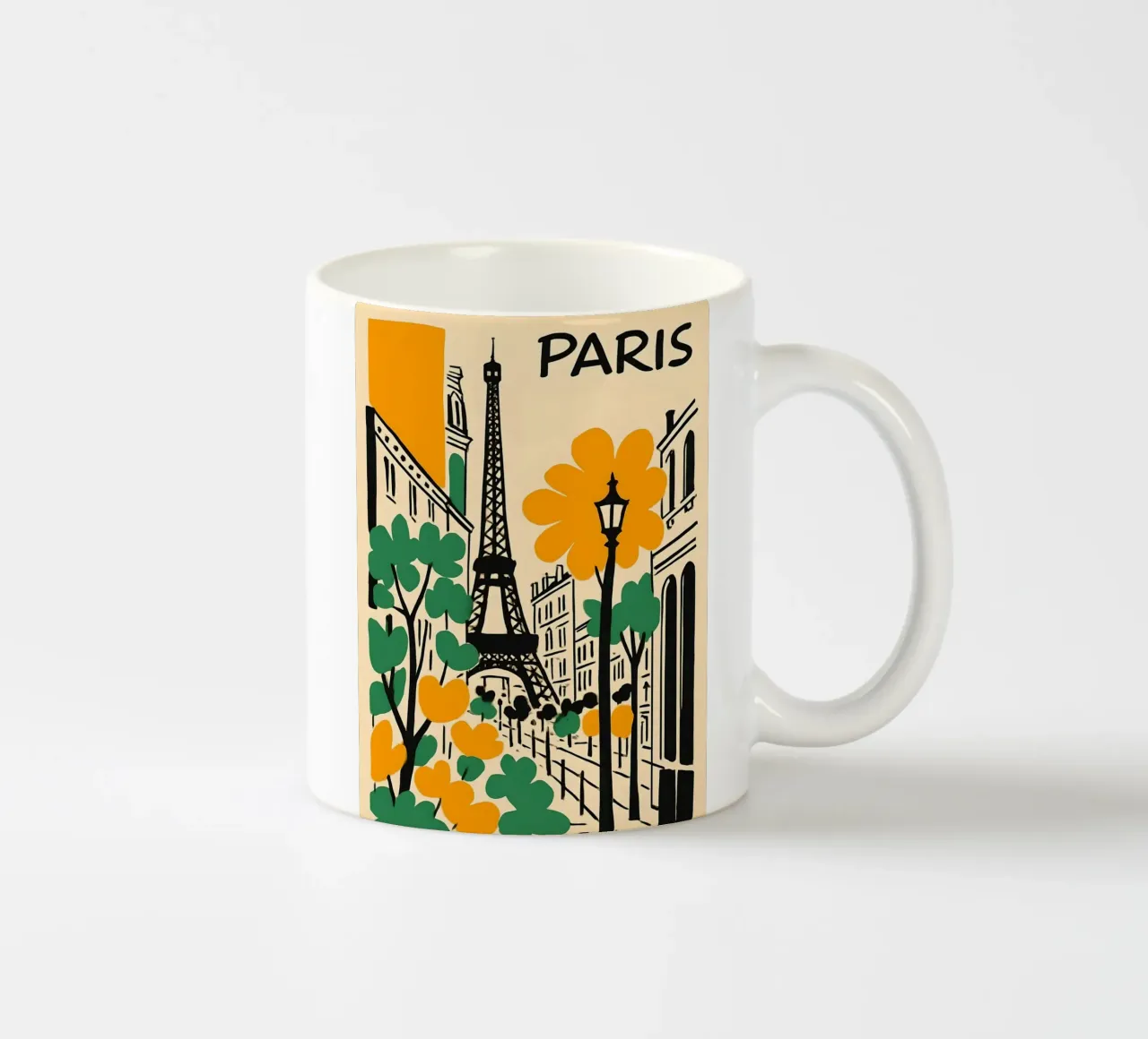 Illustrazione di Parigi con Torre Eiffel tazza in ceramica da 🥝 KIWI STORE