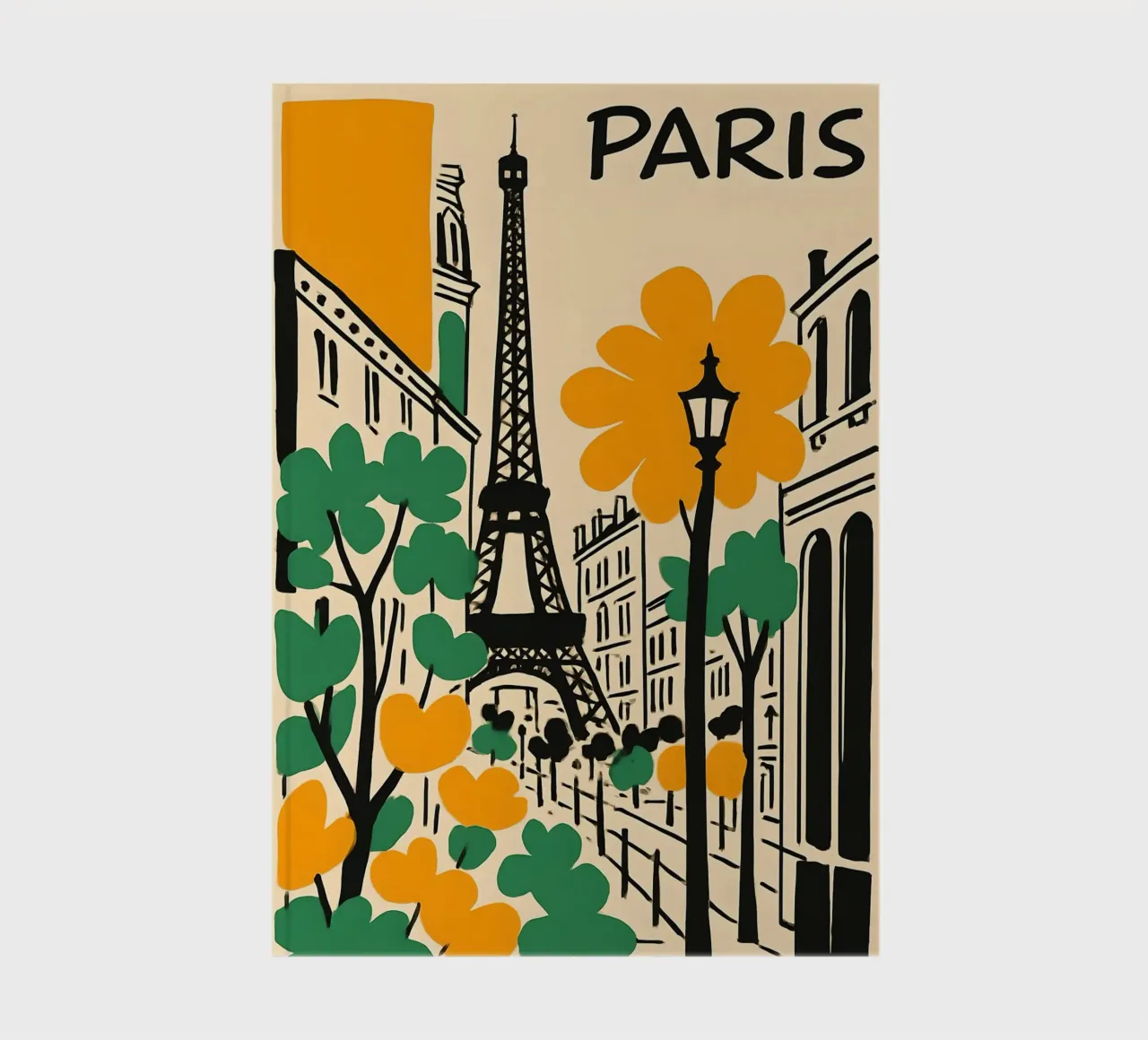 Paris Illustration with Eiffel Tower notebook by 🥝 KIWI STORE