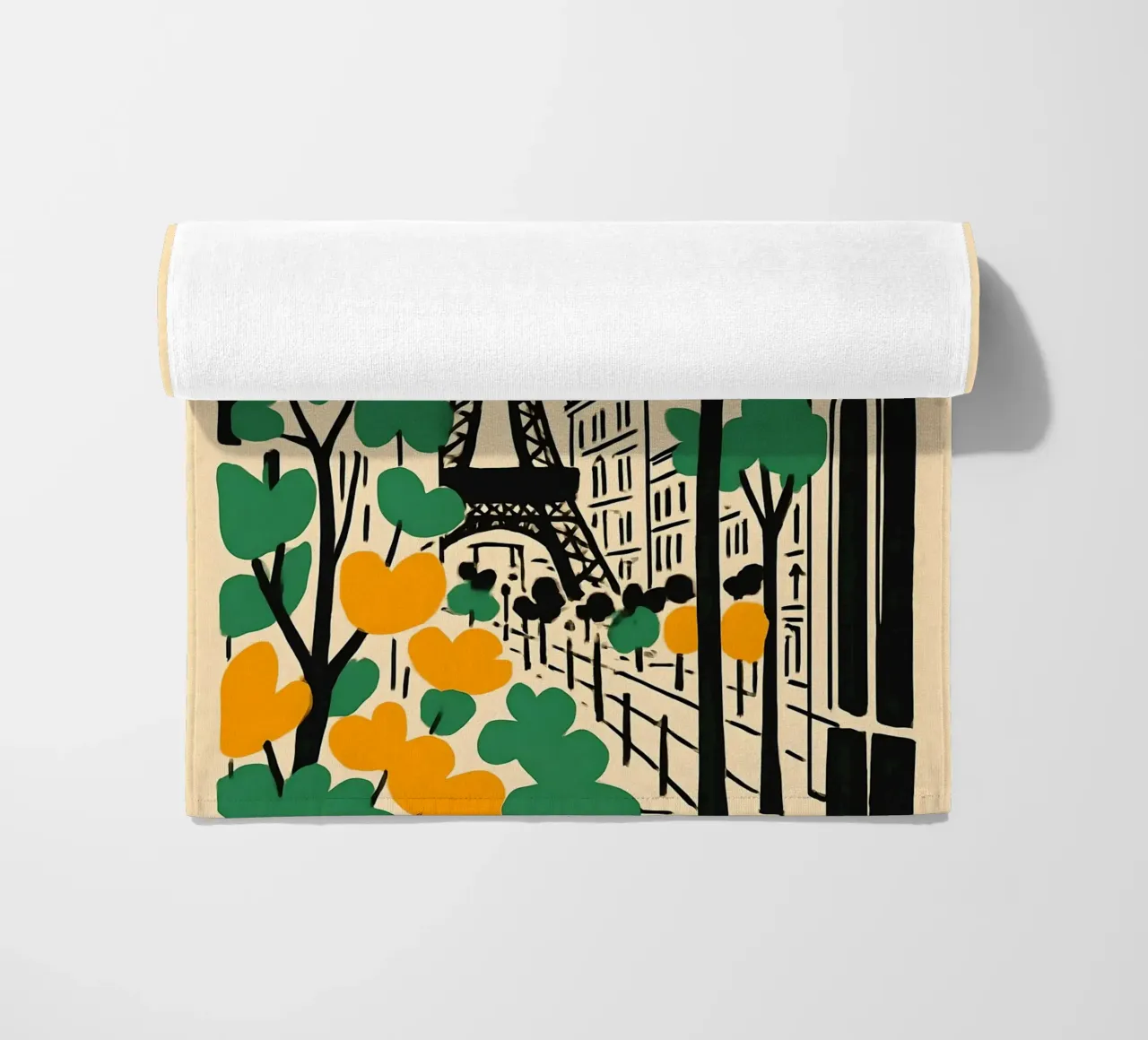 Illustrazione di Parigi con Torre Eiffel telo mare da 🥝 KIWI STORE