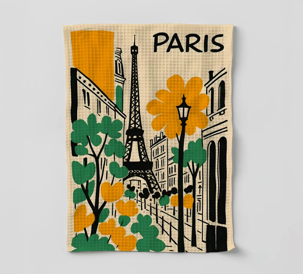 Illustrazione di Parigi con Torre Eiffel canovaccio da cucina da 🥝 KIWI STORE