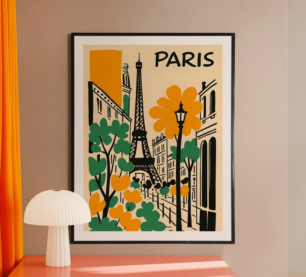 Illustrazione di Parigi con Torre Eiffel carta hahnemühle da 🥝 KIWI STORE