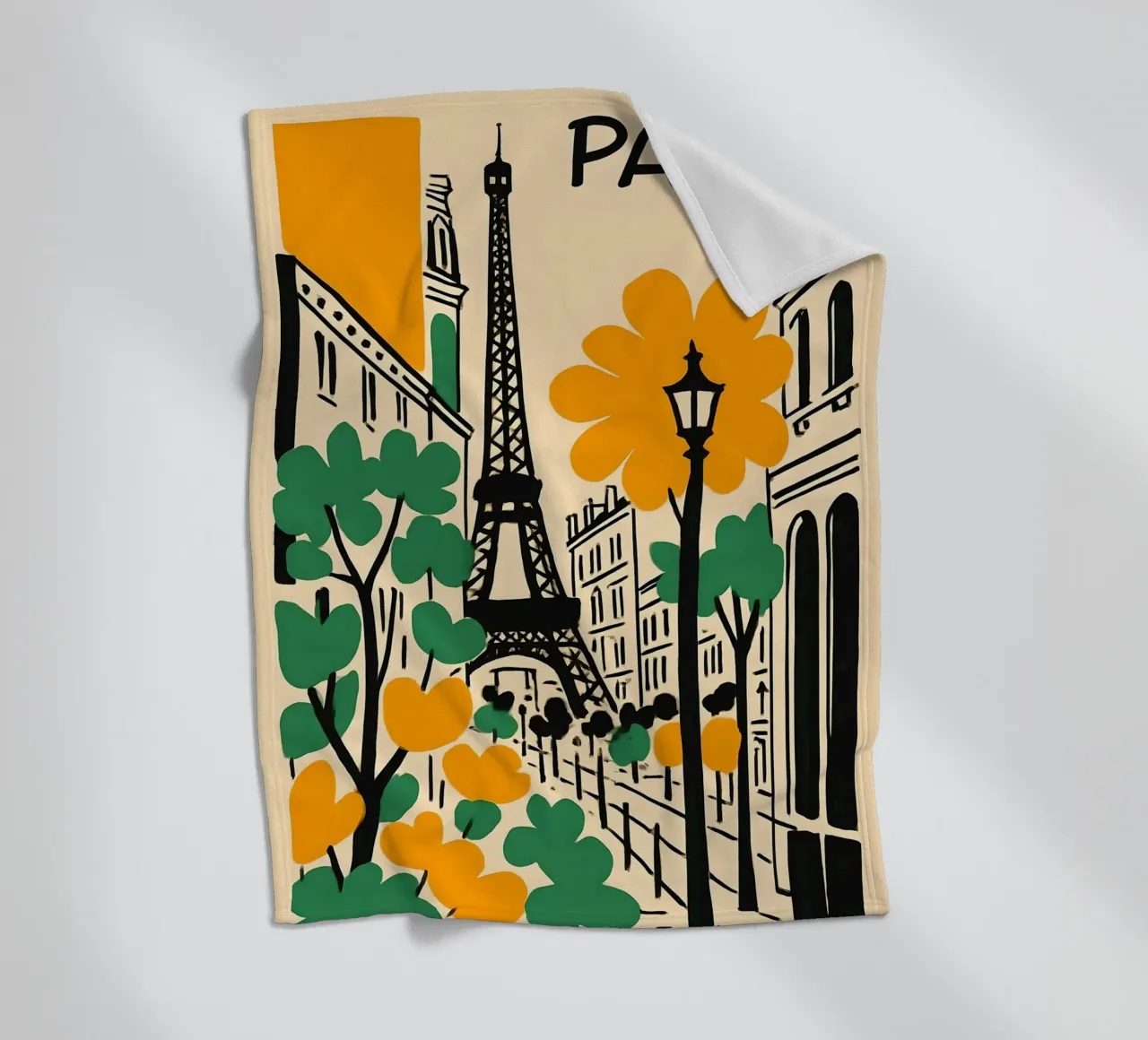 Illustrazione di Parigi con Torre Eiffel coperta in pile da 🥝 KIWI STORE
