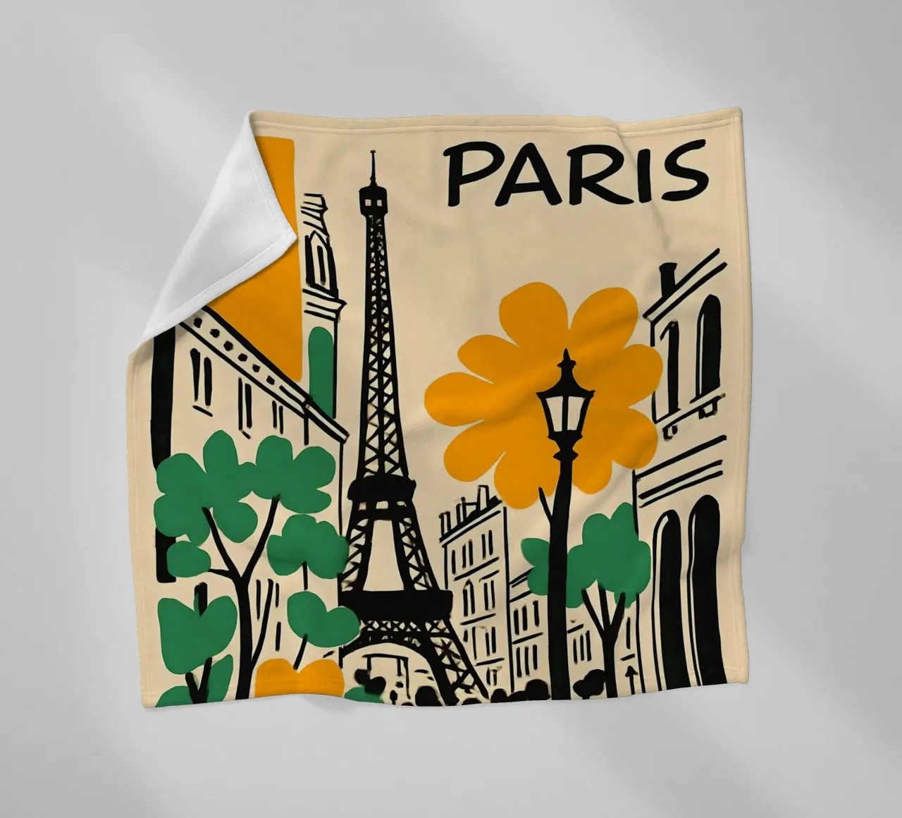 Illustrazione di Parigi con Torre Eiffel coperta in pile da 🥝 KIWI STORE