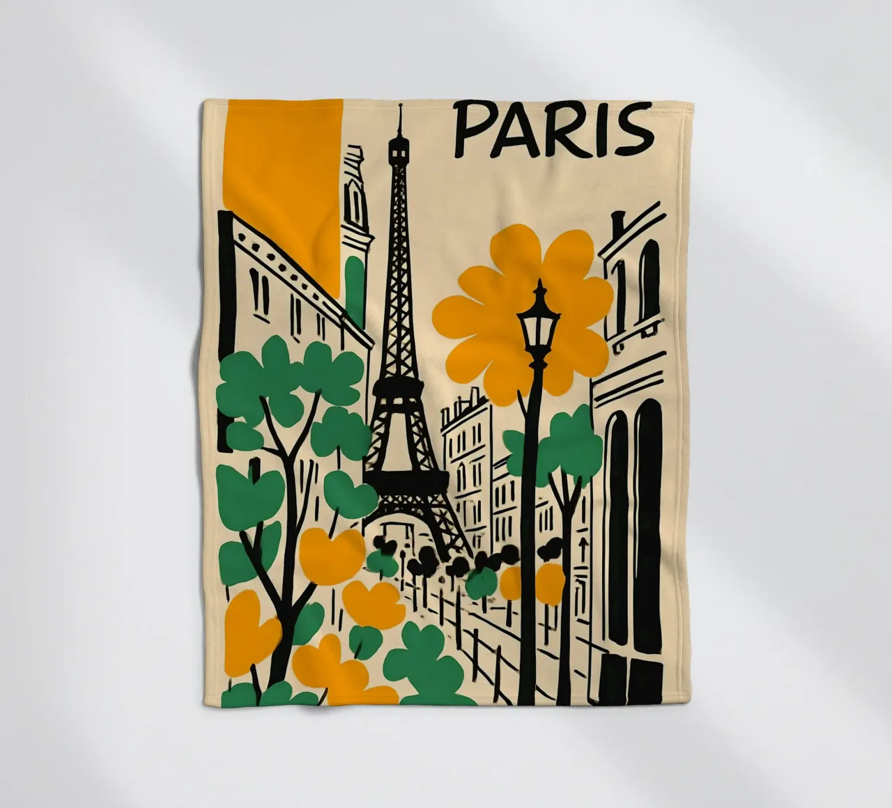 Illustrazione di Parigi con Torre Eiffel coperta in pile da 🥝 KIWI STORE