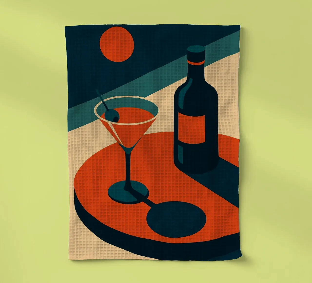 Cocktail da tavolo retrò al tramonto canovaccio da cucina da Boissons - Affiches & posters - Retro
