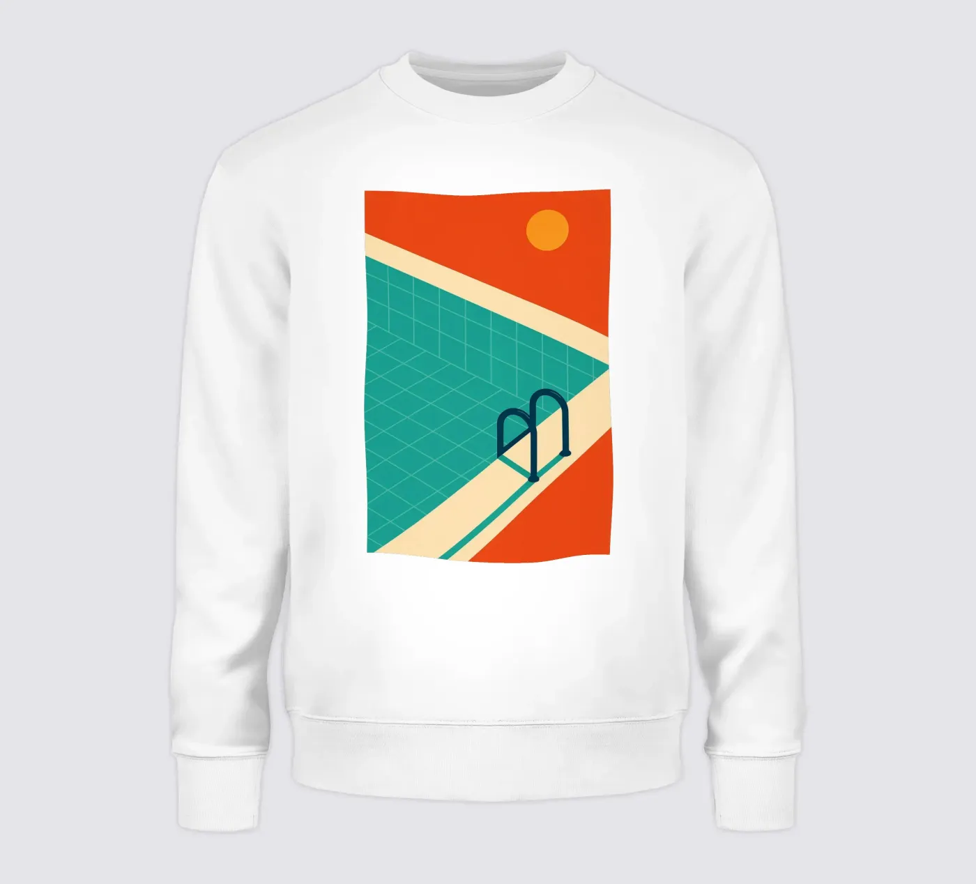 Minimalist retro pool in orange sunshine felpa da JETLAG | affiches voyage