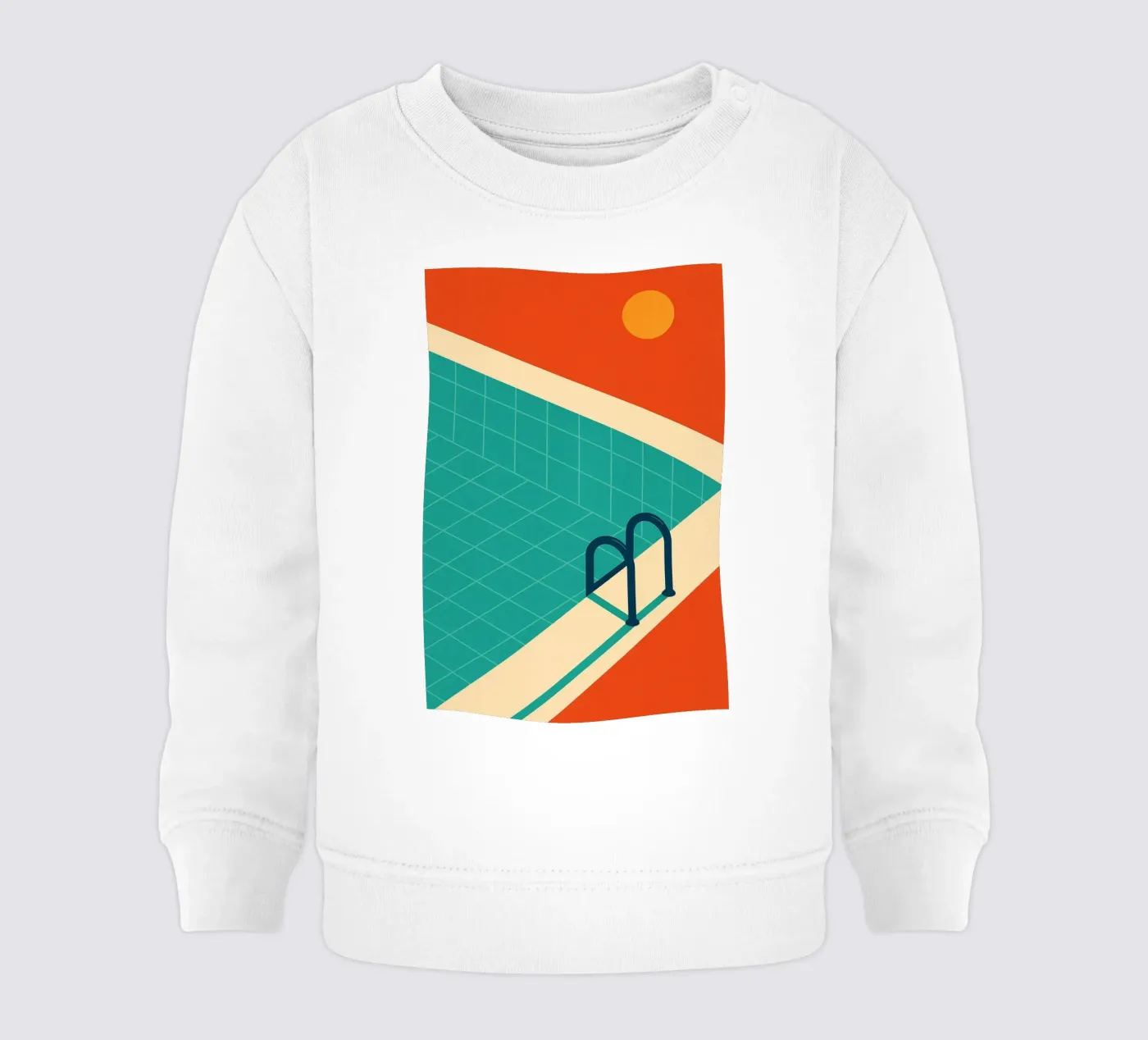 Minimalist retro pool in orange sunshine felpa neonato da JETLAG | affiches voyage