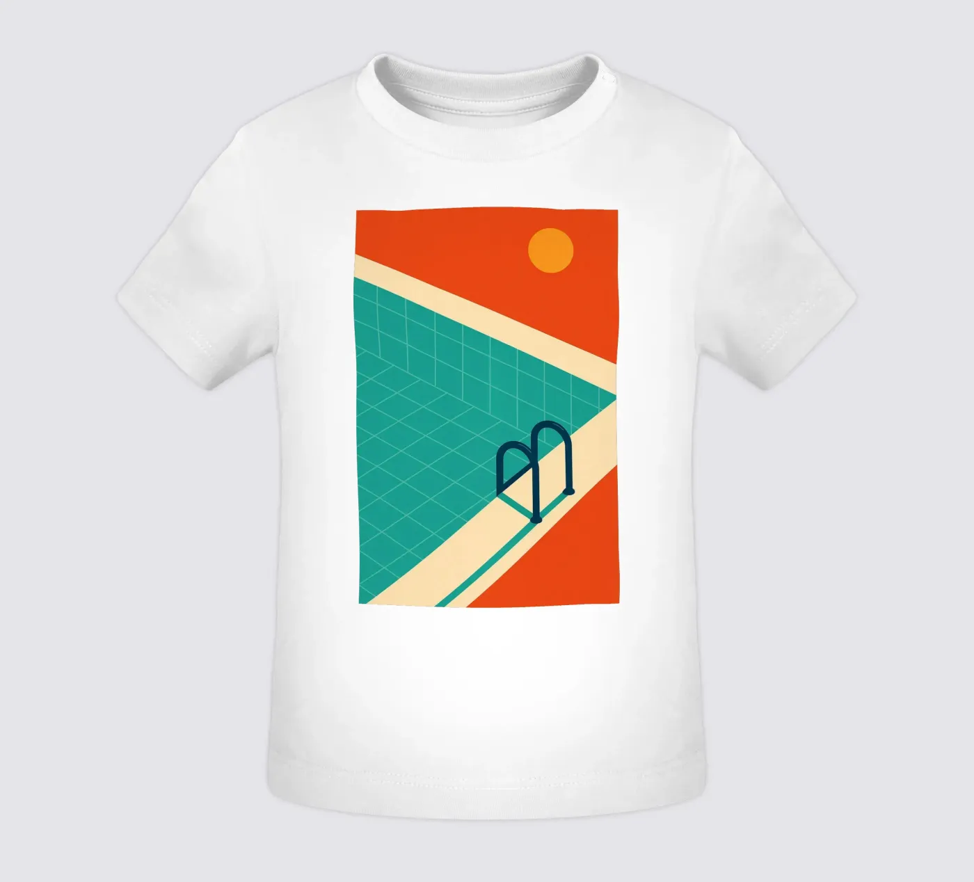 Minimalist retro pool in orange sunshine maglietta neonato da JETLAG | affiches voyage