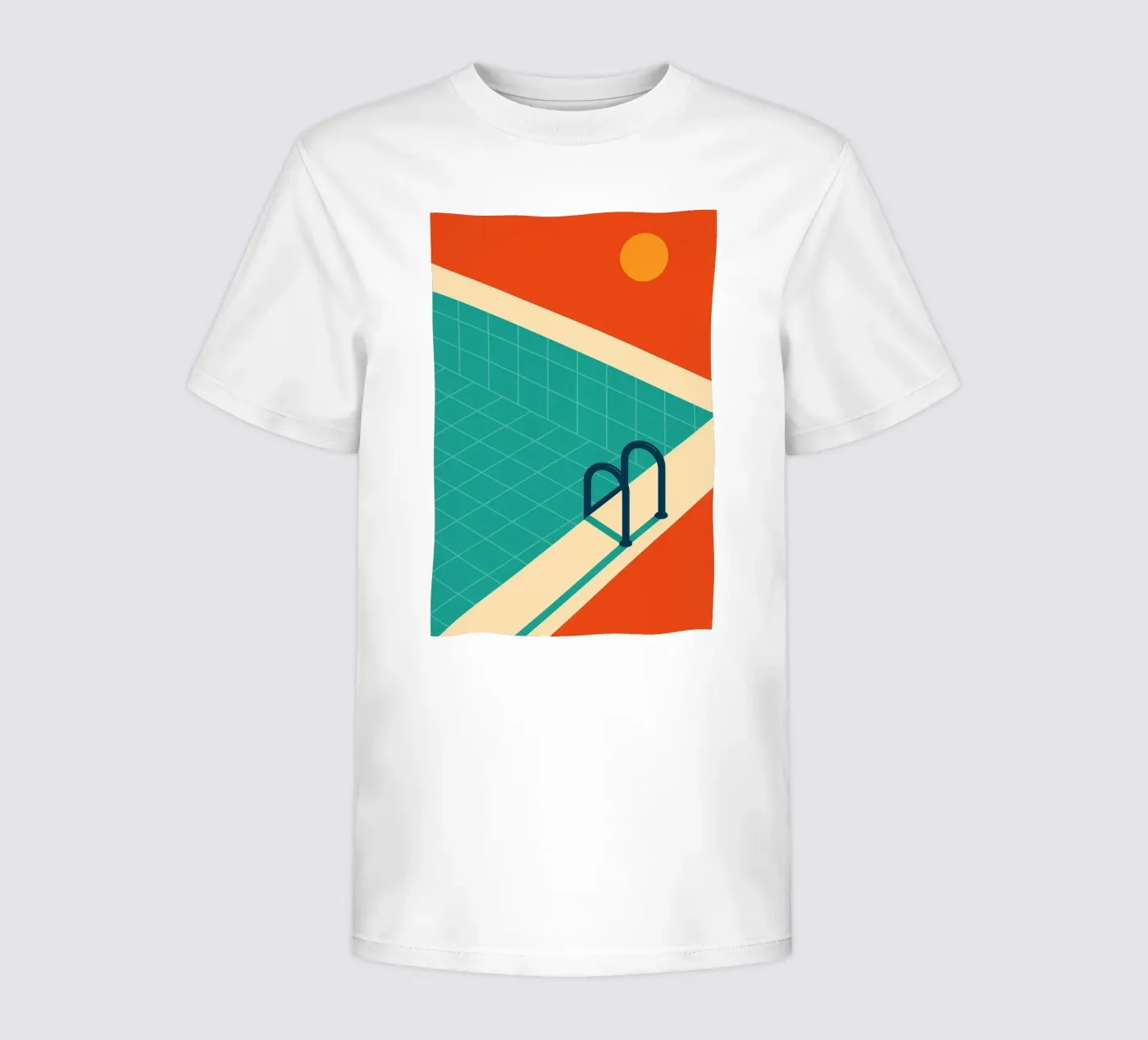 Minimalist retro pool in orange sunshine t-shirt bambini da JETLAG | affiches voyage
