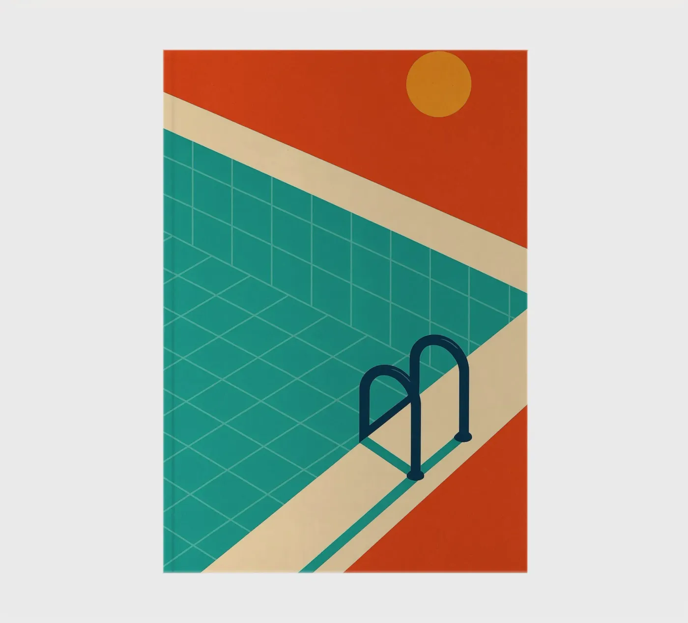 Minimalist retro pool in orange sunshine quaderno da JETLAG | affiches voyage