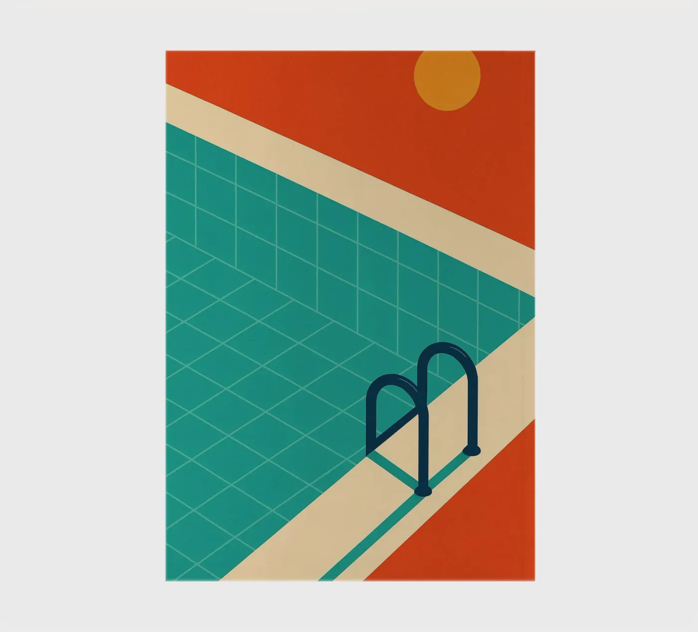 Minimalist retro pool in orange sunshine quaderno da JETLAG | affiches voyage
