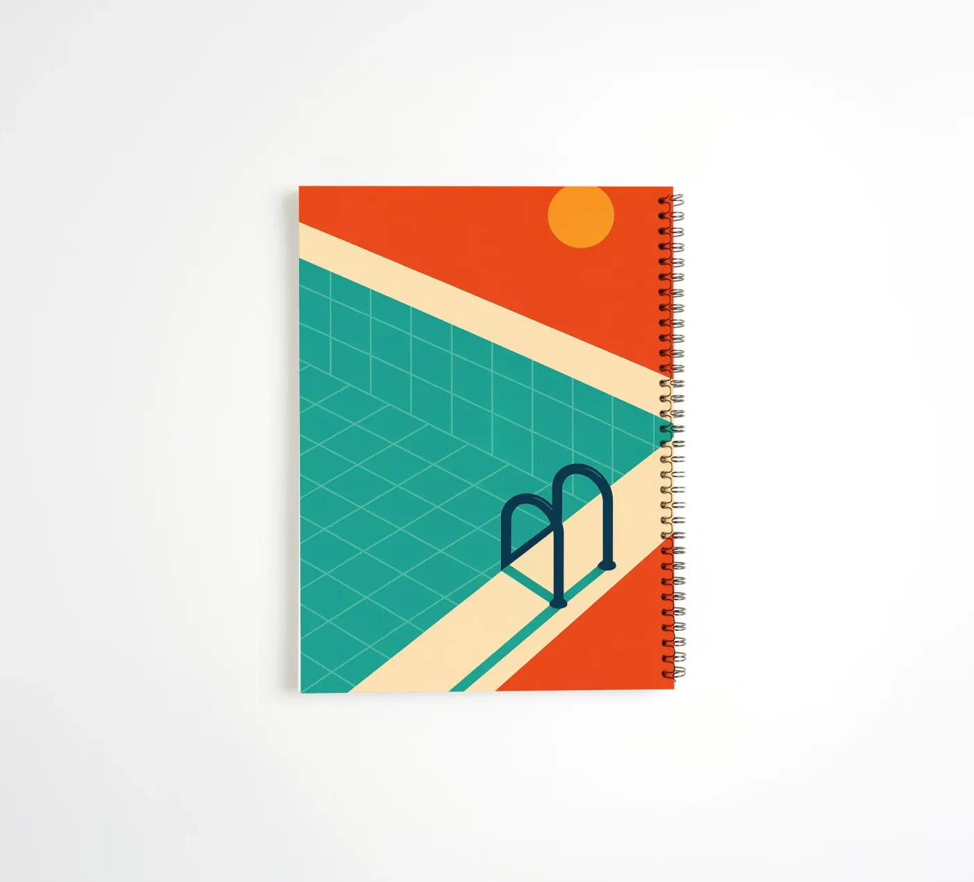 Minimalist retro pool in orange sunshine diario ad anelli da JETLAG | affiches voyage
