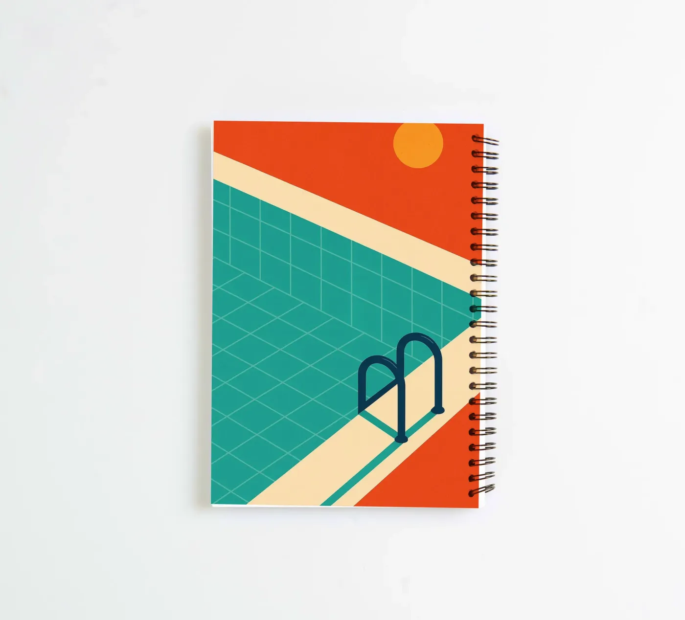 Minimalist retro pool in orange sunshine diario ad anelli da JETLAG | affiches voyage