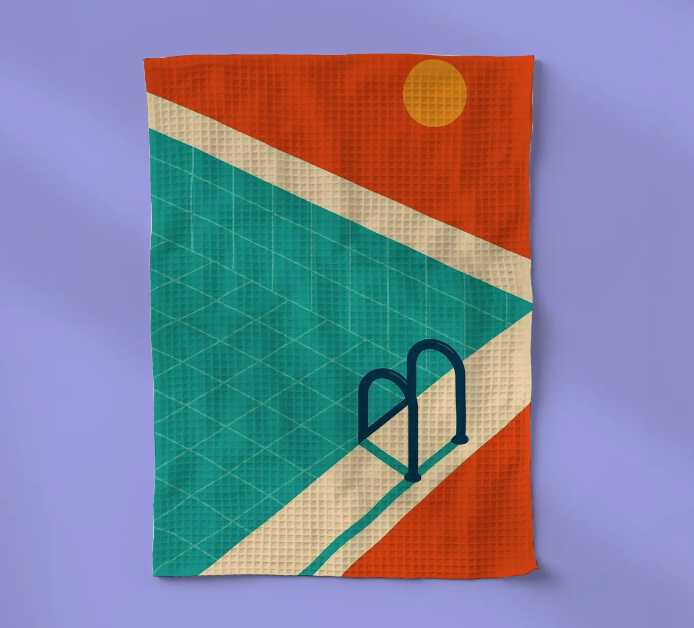 Minimalist retro pool in orange sunshine canovaccio da cucina da JETLAG | affiches voyage