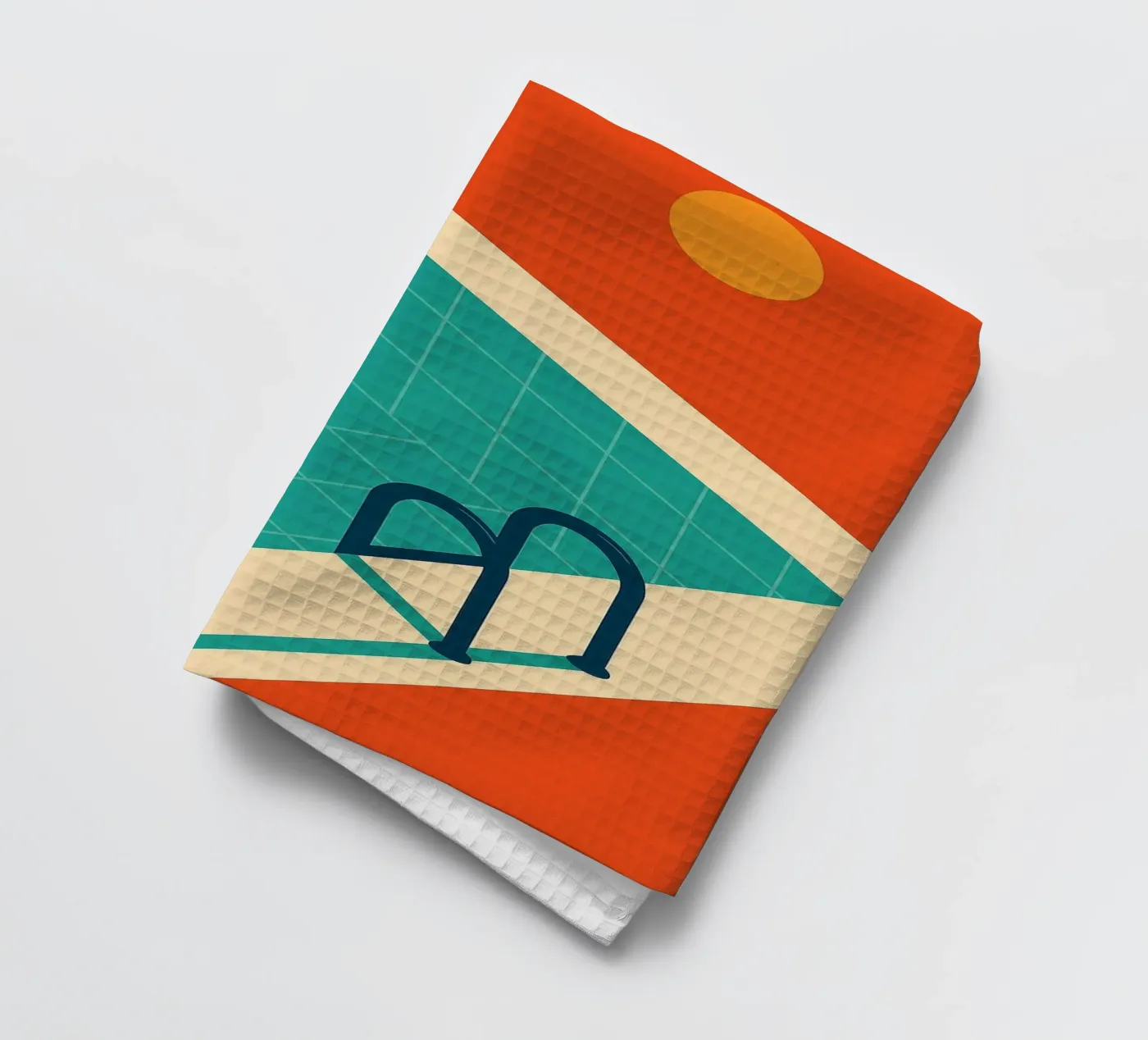 Minimalist retro pool in orange sunshine canovaccio da cucina da JETLAG | affiches voyage