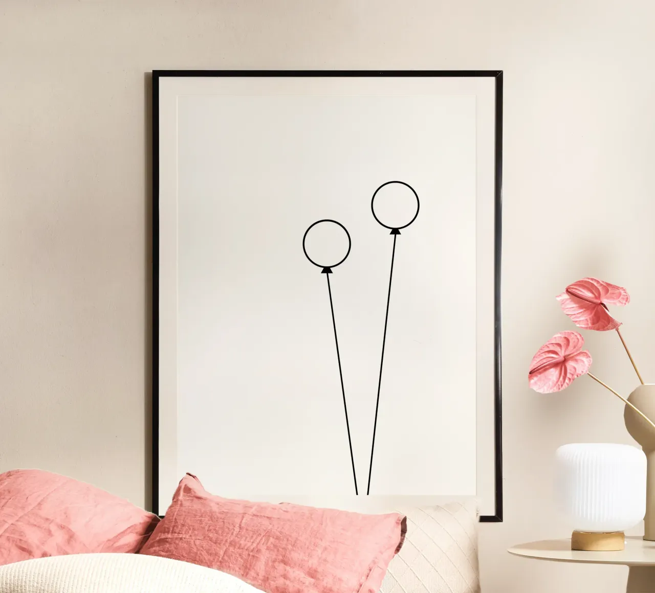 Palloncini, design minimalista carta hahnemühle da Lilou Art