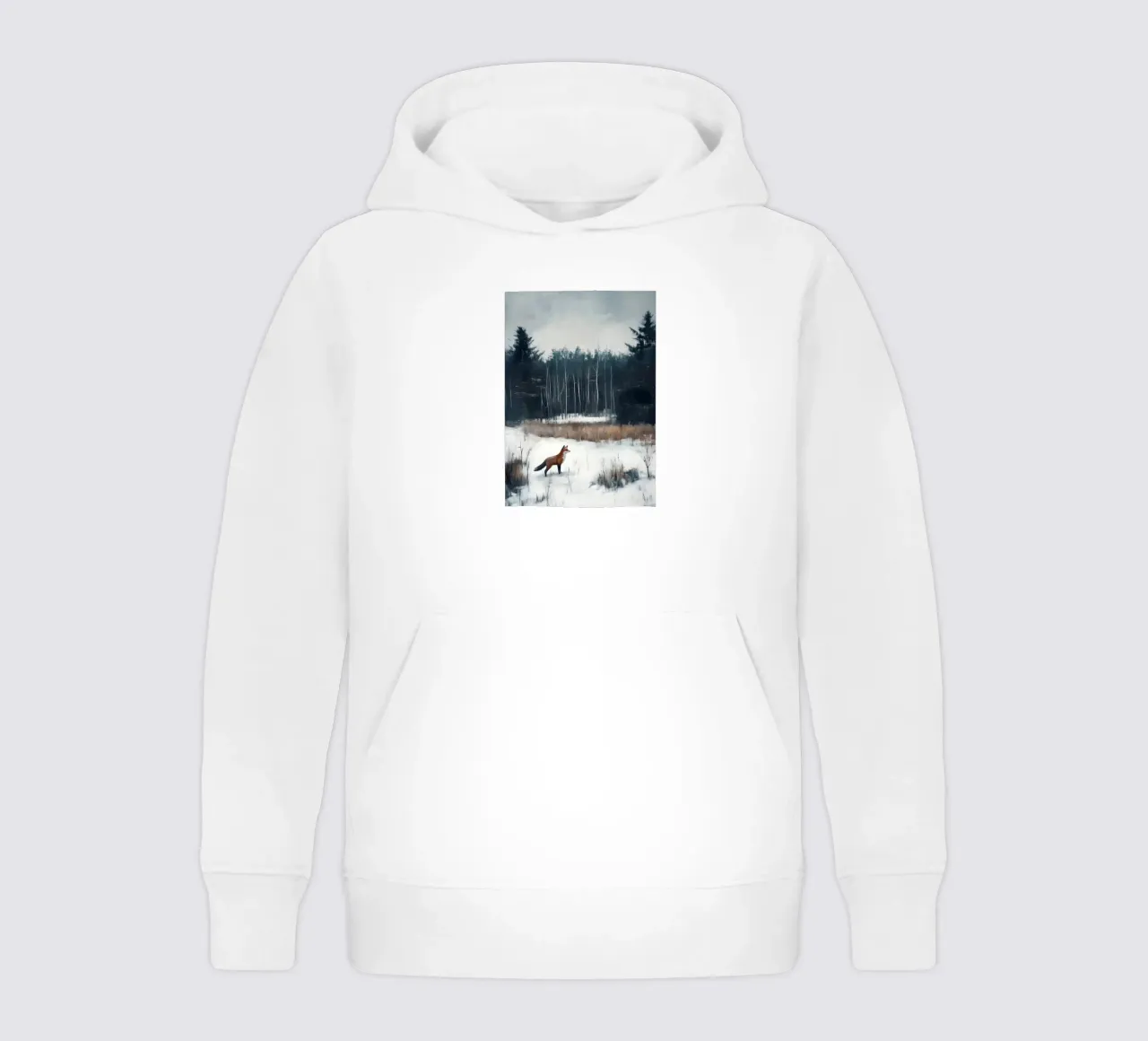 Red Fox Snowy Forest Art Print - Vida salvaje invernal sudadera con capucha para niño de ClubArt