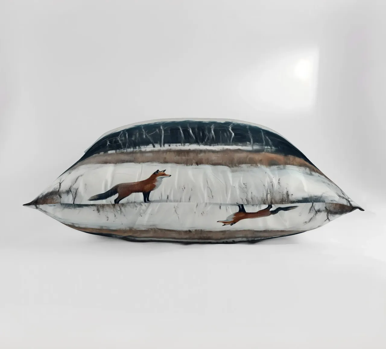 Red Fox Snowy Forest Art Print - Winter Wildlife decorative cushion by ClubArt